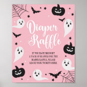 Poster SYMBOLE Halloween Baby shower Déchets Raffle Fille (Devant)