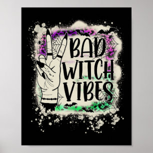 Poster Symbole Halloween Bad Witch Vibes de paix main Hal
