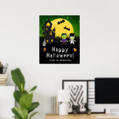 Poster SYMBOLE Halloween Monstres Green Party (Bureau à domicile)