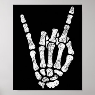 Poster Symbole Halloween Rock Hand Sign Skeleton Rock N R
