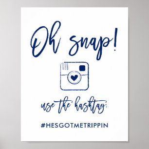 Poster Symbole Hashtag Hic Hand Lettré Oh Snap Navy