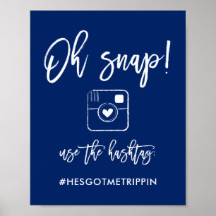 Poster Symbole Hashtag Hic Hand Lettré Oh Snap Navy
