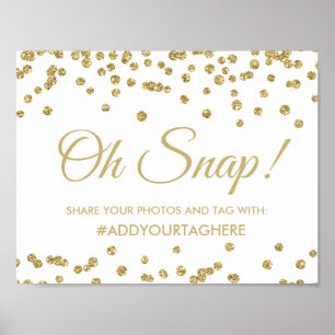 Poster Symbole Hashtag or Faux Parties scintillant Confet