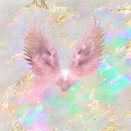 Poster Symbole Holographique Ange rose