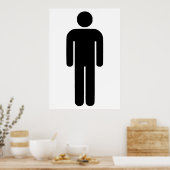 Poster Symbole Homme de personne Silhouette classique uni (Cuisine)