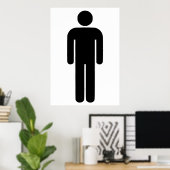 Poster Symbole Homme de personne Silhouette classique uni (Bureau à domicile)