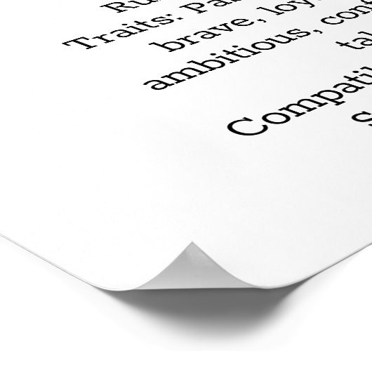 Poster SYMBOLE Horoscope | Dates et traits (Coin)