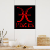 Poster Symbole Horoscope des Poissons Rouges (Cuisine)