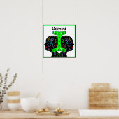 Poster Symbole Horoscope Gemini Main Drag (Cuisine)