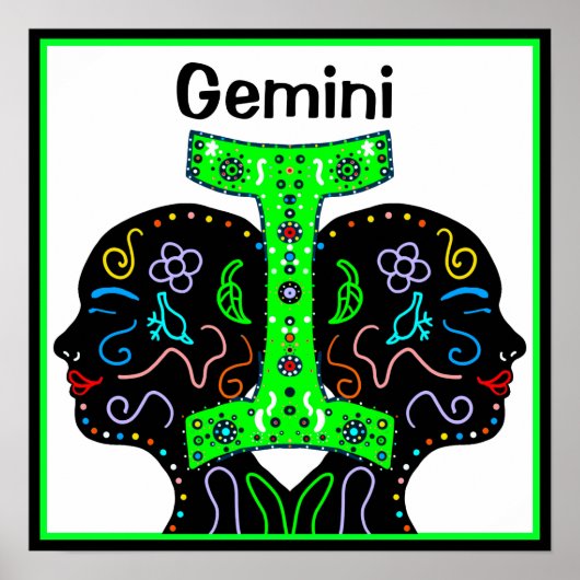 Poster Symbole Horoscope Gemini Main Drag (Devant)
