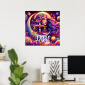 Poster Symbole Horoscope Libra Zodiac Ethérée Art Mystiqu (Bureau à domicile)