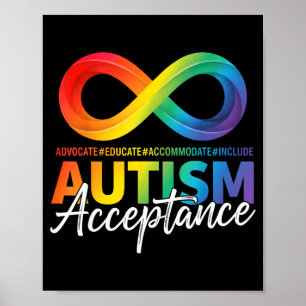 Poster symbole infini de sensibilisation et d'acceptation