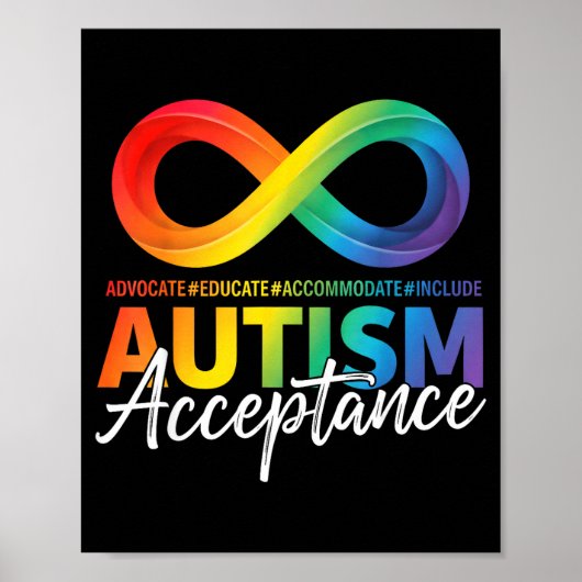 Poster symbole infini de sensibilisation et d'acceptation (Devant)