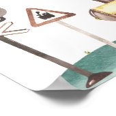 Poster Symbole Jalon d'anniversaire du train garçon (Coin)