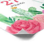 Poster SYMBOLE JALON FIesta Cactus Fille 1er anniversaire (Coin)