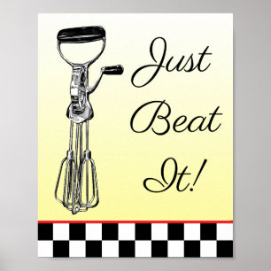 Poster Symbole Jaune, Noir et Rouge Il suffit de battre