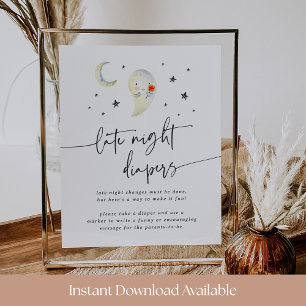 Poster SYMBOLE JOLIE Baby shower Halloween Late Night Dia