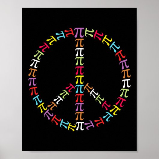 Poster Symbole Jour Pi Symbole de Paix Enseignant de Math (Devant)