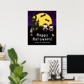 Poster SYMBOLE Joyeux Halloween Vampires Purple Party (Bureau à domicile)