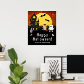 Poster SYMBOLE Joyeux Halloween Witch Ghost Orange Party (Bureau à domicile)