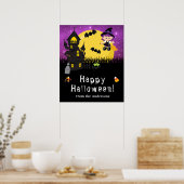 Poster SYMBOLE Joyeux Halloween Witch Purple Party (Cuisine)