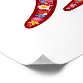 Poster Symbole Kanji chinois Love Ai Spring Fleurs Logo (Coin)