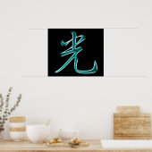 Poster Symbole Kanji japonais clair (Cuisine)