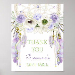 Poster SYMBOLE Lavender Dream Catcher Tribal Boho