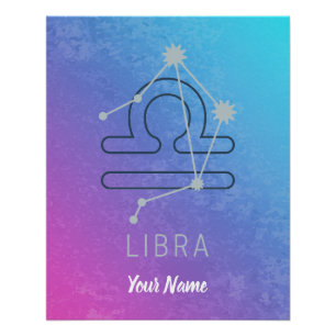 Poster Symbole Libra Zodiac Star Horoscope Constellation