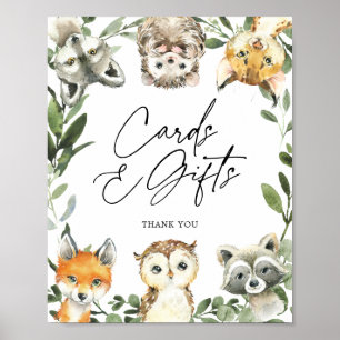 Poster Symbole Little Woodland Baby shower Cartes et Cade