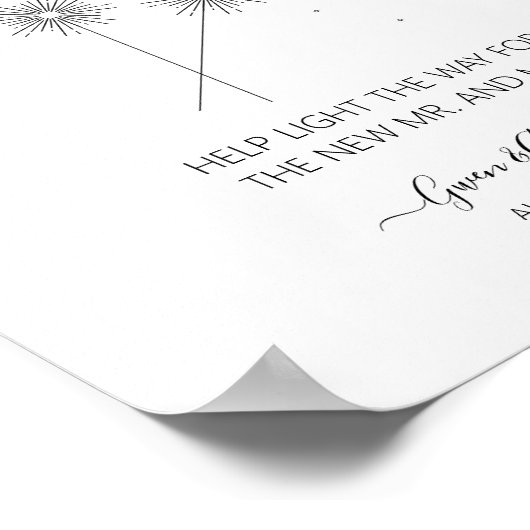 Poster Symbole Love Sparkle Mariage Réception Sendoff (Coin)