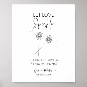 Poster Symbole Love Sparkle Mariage Réception Sendoff G40