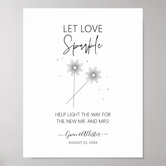 Poster Symbole Love Sparkle Mariage Réception Sendoff G40 (Devant)