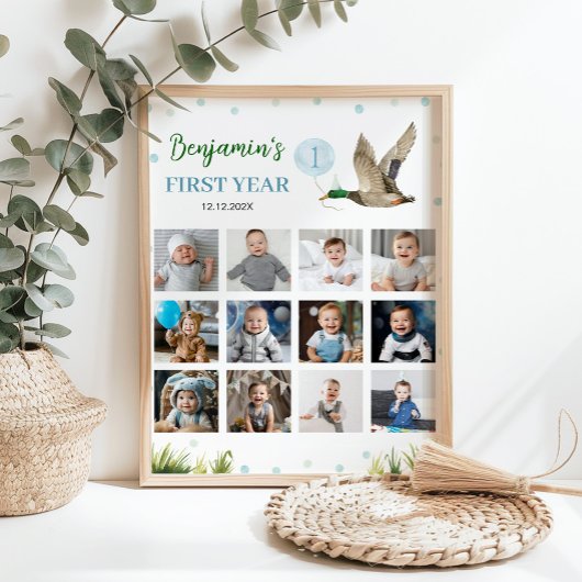 Poster Symbole Lucky Duck Boy Première Année Photo Milest