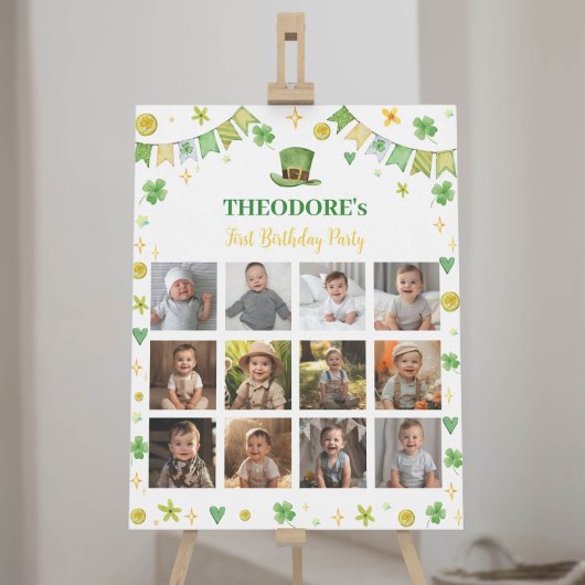 Poster Symbole Lucky One Boy Birthday Photo Milestone