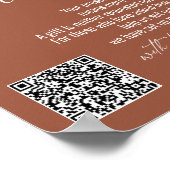 Poster Symbole Lune de Miel Moderne QR Code Terracotta (Coin)