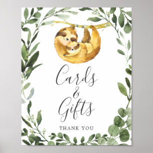 Poster Symbole Maman Baby Sloth Baby shower Cartes et cad
