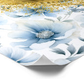 Poster Symbole Mariage Aquarelle Pastel Blue Gold (Coin)