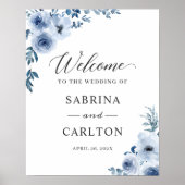 Poster SYMBOLE Mariage Bleu Bohème Dusty (Devant)