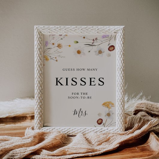 Poster Symbole Mariage Boho Wildfloral Kisses