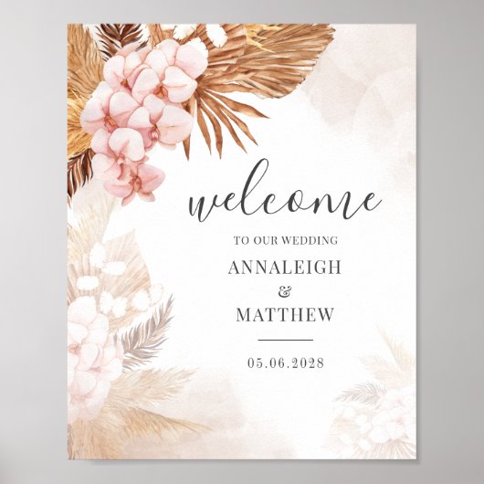 Poster SYMBOLE Mariage Botanique Pampas Grass Terracotta (Devant)