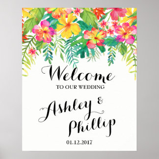 Poster SYMBOLE Mariage D'ACCUEIL Tropical