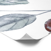 Poster Symbole Mariage d'aquarelle Plum et Bourgogne (Coin)