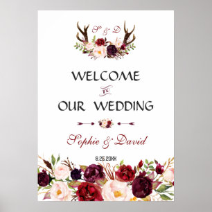 Poster Symbole Mariage de bienvenue de Charm Bourgogne Fl