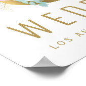 Poster Symbole mariage de bienvenue rose rose faux or (Coin)