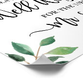 Poster Symbole Mariage de calligraphie verte (Coin)