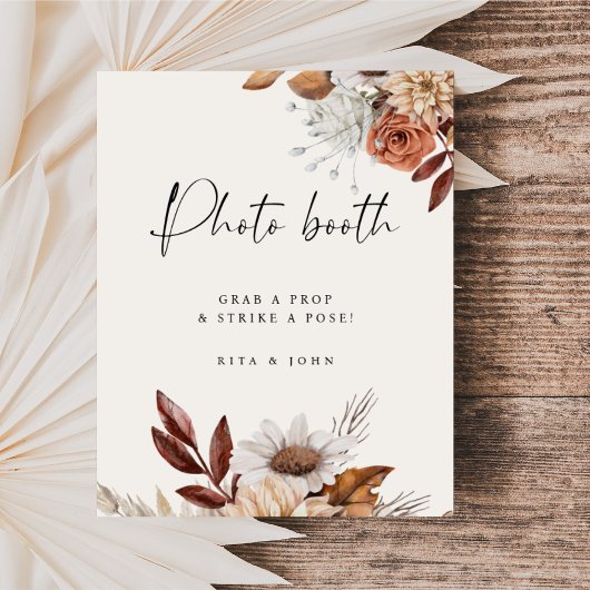 Poster Symbole Mariage de la cabine photo Cream Boho