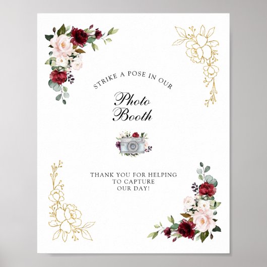 Poster SYMBOLE Mariage de la cabine photo Gold Foil de Bo (Devant)