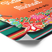 Poster SYMBOLE Mariage DE LA Réception DE LA FÊTE Mexicai (Coin)