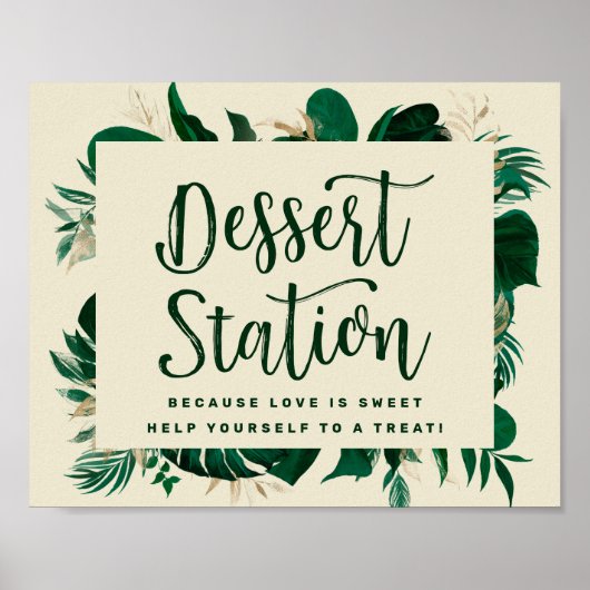 Poster Symbole Mariage de la station de dessert Feuilles  (Devant)